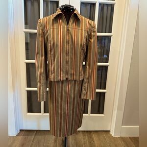 Eccoci 100% cotton striped blazer and skirt set